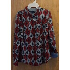 Tommy Hilfiger Roll Tab Western Pocket Button Down Shirt Size Large